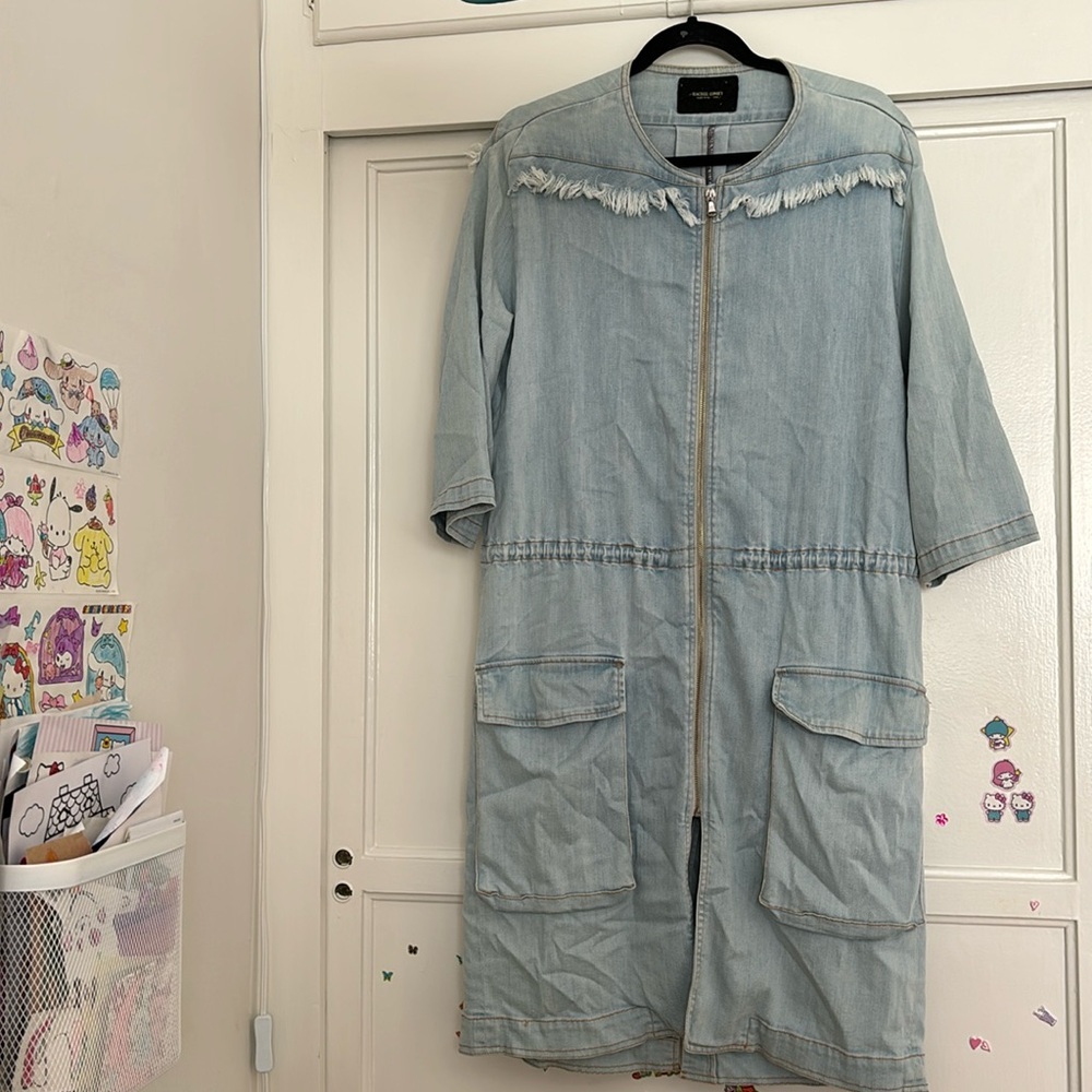 Rachel Comey Light Wash Denim Longline Zip Jacket